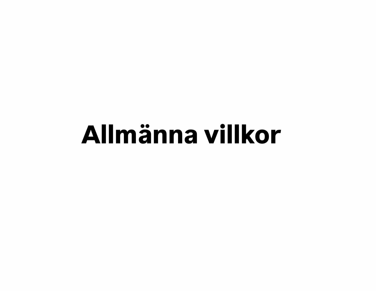Allmänna villkor